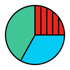 Poster - Pie Chart Data Analysis Statistics Business Report Icon Vector Infographic Presentation Outline Filled Flat Design Symbol