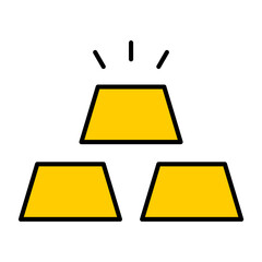 Poster - Gold Bars Stack Money Wealth Financial Savings Investment Icon Vector Business Outline Filled Flat Design Symbol Isolated