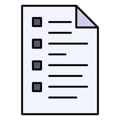 Poster - Checklist Document Paper Task List Icon Vector Report Plan Survey Outline Filled Flat Design Symbol Isolated