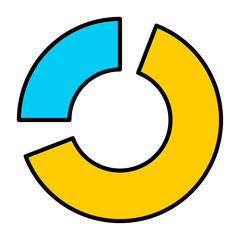 Poster - Pie Chart Donut Chart Icon Vector Data Analysis Statistics Business Report Finance Progress Outline Filled Flat Design Symbol Isolated