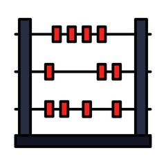 Poster - Abacus Counting Tool Education Math Calculation Icon Vector Learning Accounting Outline Filled Flat Design Symbol Isolated