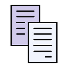 Poster - Multiple Documents Paper Files Icon Vector Business Office Records Outline Line Design Symbol Data Management isolated