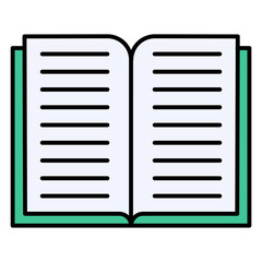 Poster - Open Book Education Library Reading Outline Icon Vector Learning Knowledge Literature Storybook School Study Symbol Simple Minimal Editable Stroke Isolated