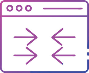 Poster - Website interface illustration with arrows, clean modern gradient design concept
