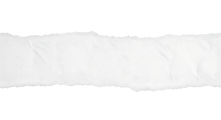 Leinwandbilder - Torn White Paper Strip on Black Background for Text Overlay and Design Elements