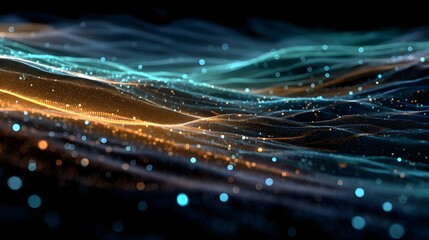 Poster - Futuristic cyberspace data transfer technology background