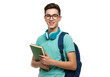 © Siasart Stock - Portrait Of Male Student With Book Wearing Backpack On Transparent Background
