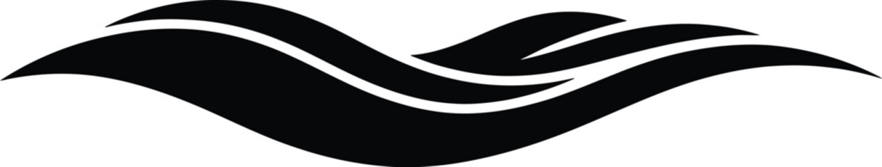 Wall Mural - a graphic illustration of black wavy lines on a white background creating a flowing abstract design