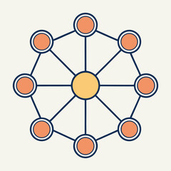 Poster - Abstract network design illustrating connections and interconnectivity within a system