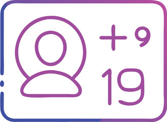 Poster - Colorful social media profile concept depicting followers and number of new followers icon