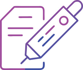 Poster - Creative writing and document creation icon illustration with transparent design