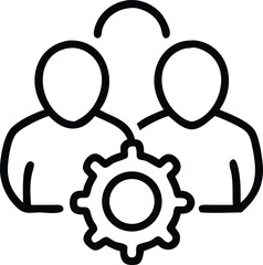 Poster - Crm team with gear silhouette design demonstrating collaboration and teamwork