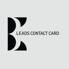 Poster - Minimalist black and white leads contact card design with geometric lettering