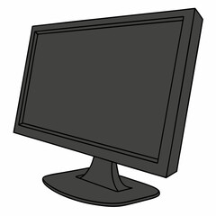 Poster - Simple drawing of a dark gray computer monitor