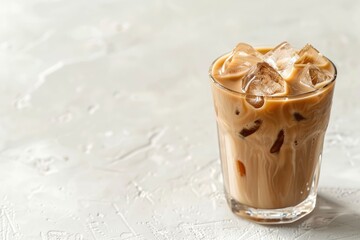 Fototapete - High Definition Picture of Fresh Coffee Ice in a Glass Isolated on a White