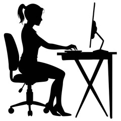 Fototapete - Female Ux Designer Works on User Interface Design at Desk With Computer Monitor