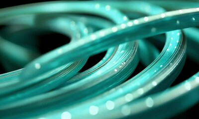 Poster - Intertwined Teal Light Lines