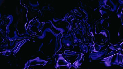 Wall Mural - blue liquid wave on black