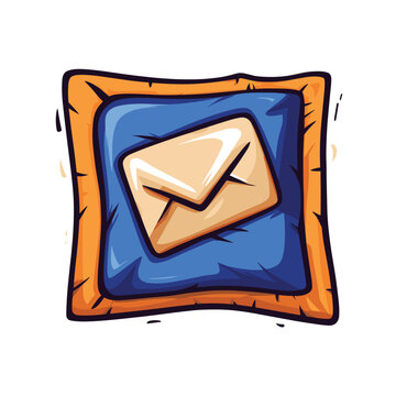 Email icon message, square design element, flat style