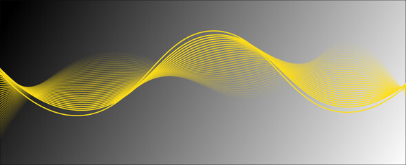 Aufkleber - Abstract black gradient background with shining lines waves. Minimalist background for banner, poster, cover, brochure, flyer, website.