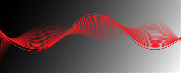 Aufkleber - Abstract black gradient background with shining lines waves. Minimalist background for banner, poster, cover, brochure, flyer, website.