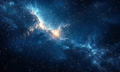 Wall Mural - A depiction of outer space with a galaxy and stars.