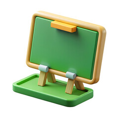 Poster - 3d rendering of an educational chalkboard in green color