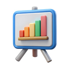 Leinwandbilder - Colorful 3d graph on a presentation board for business analysis