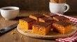 © Alexandre - Delicious breakfast: A cup of coffee and chocolate cake on a plate, Carrot cake, Bolo de cenoura