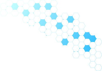 Aufkleber - Abstract medical blue hexagon pattern. Geometric hexagonal background. Creative idea for healthcare technology, innovation medicine, health, science and research.