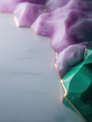 Wall Mural - Abstract textured shapes in purple and green