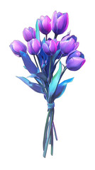 Aufkleber - Purple-toned tulip bouquet, stylized