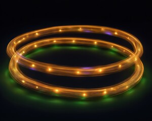 Wall Mural - Two glowing rings on dark background