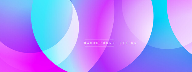 Poster - abstract background features overlapping circles. vibrant purple, blue hues create modern design. mi