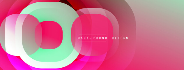 Leinwandbilder - Abstract colorful design. Overlapping circles create dynamic gradient effect. Pink, green hues dominate composition. Modern visual element.
