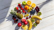 © cheng - Colorful fruits, berries and vegetables in a circular arrangement, celebrating nature's vibrant bounty