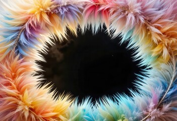 Poster - Colorful abstract art featuring vibrant floral textures surrounding a dark center