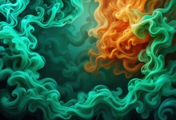 Aufkleber - Colorful swirls of blue and orange create an abstract design in dynamic movement