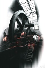 Wall Mural - Industrial machinery in a large hall