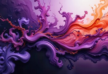 Leinwandbilder - Colorful abstract fluid art with vibrant swirls and dynamic movement creating a lively atmosphere