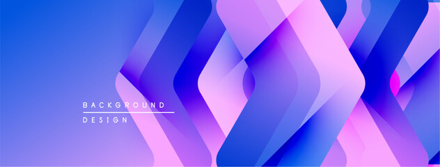 Aufkleber - Abstract gradient waves create dynamic visual texture. Purple, blue hues blend seamlessly, forming modern backdrop.