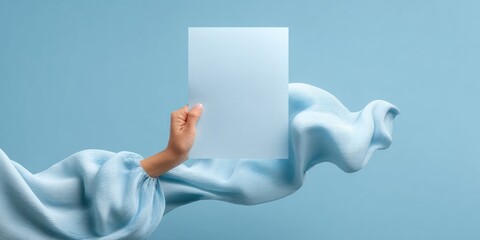 Poster - Minimalistic Certified Document with Checkmark Seal in Soft Blue Tones for Quality Assurance and Industry Compliance - Modern Verification Concept