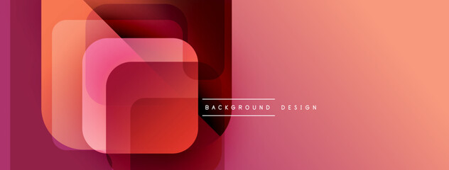Poster - Abstract geometric design. Overlapping layers create vibrant gradient effect. Modern, minimalist style suitable for backgrounds.