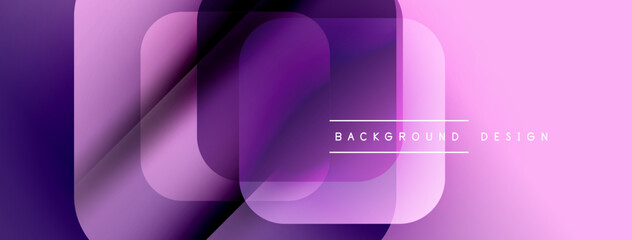 Poster - Abstract geometric shapes overlap, creating vibrant pink, purple gradients. Modern design suitable for backgrounds, presentations.