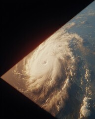 Poster - Cinematic Satellite View of Hurricane Florence with Dramatic Lighting and Textured Surfaces Capturing Climate Monitoring and Weather Prediction Innovation