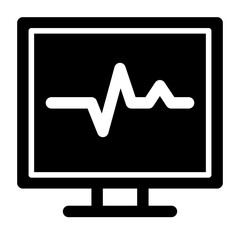 Poster - Display Showing Pulse Graphic on Screen for Analysis