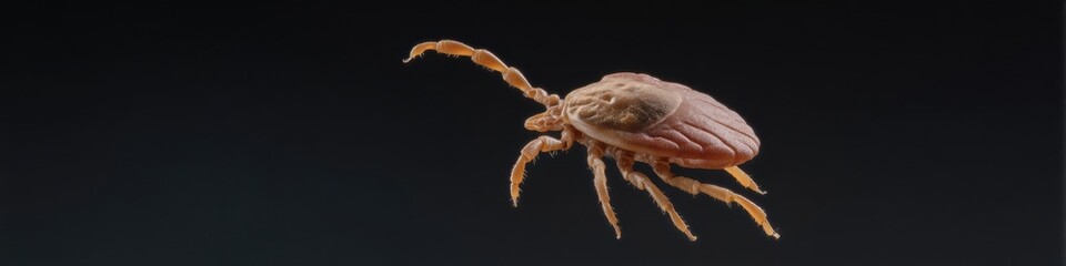 Aufkleber - High-Resolution Deer Tick Mite Specimen with Detailed Exoskeleton on Dark Background for Scientific Study and Arthropod Taxonomy Insights