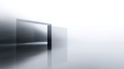 Poster - Geometric abstraction in grayscale minimalist style
