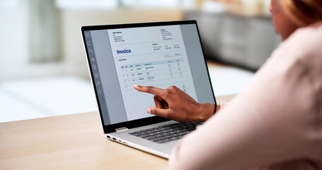 Poster - Professional African American Woman Using E-invoice Software