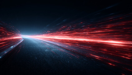 Aufkleber - Abstract Glowing Red And Blue Digital Road